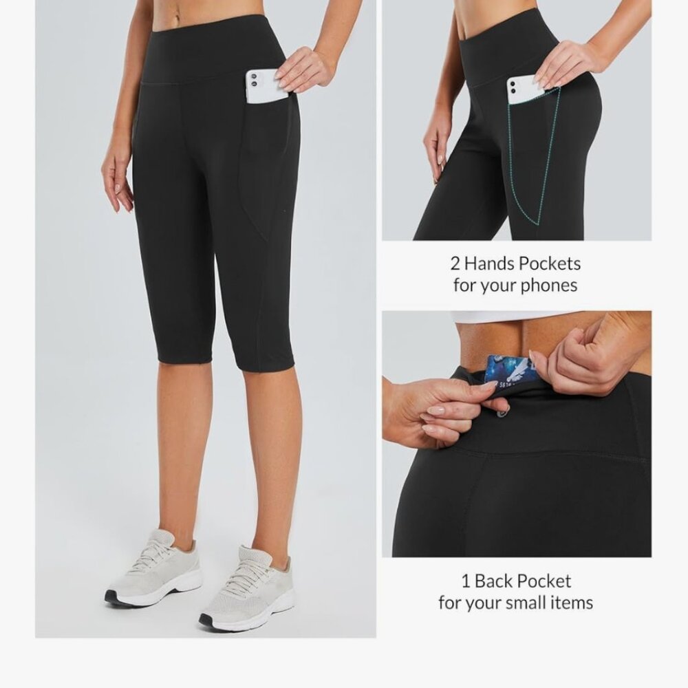 NWT- Baleaf Black workout Bermuda Shorts